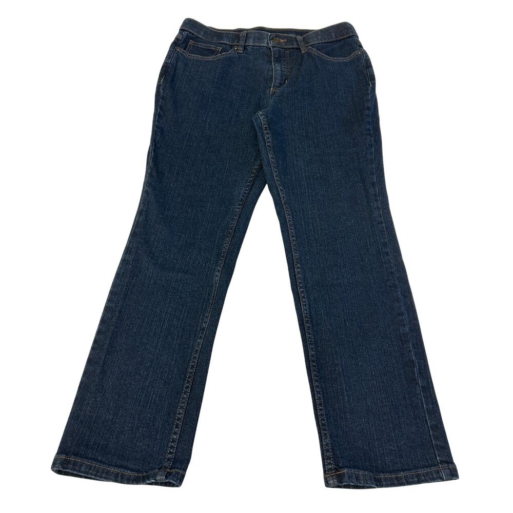 d & co. Jeans Women's Straight Leg Dark Wash Stretch Denim Size 10P